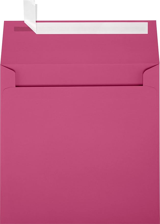 LUXPaper Square Invitation Envelopes | Peel & Press | 6 1/2" x 6 1/2" | Magenta Pink | 80lb. Text | 50 Qty