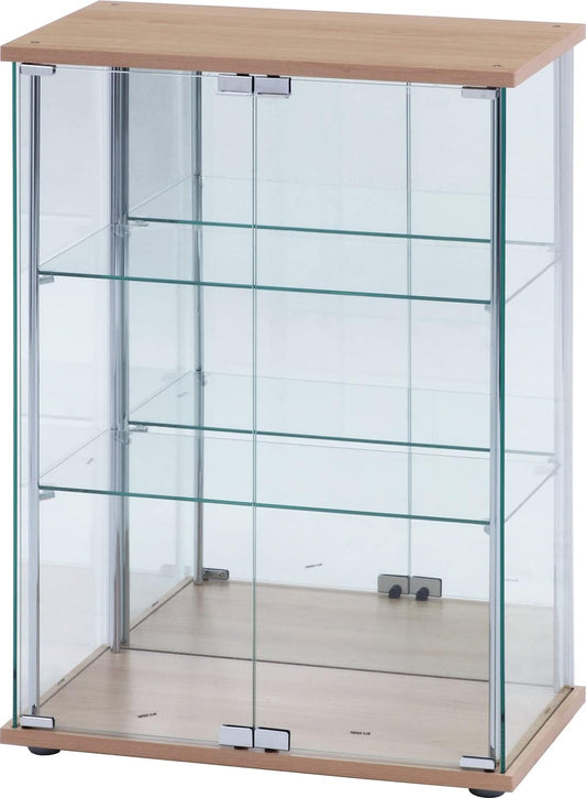 不二貿易(Fujiboeki) Fuji Boeki 72801 Collection Case, Figure Case, 3 Tiers, Width 23.8 x Depth 14.4 x Height 33.5 inches (60.5 x 36.5 x 85 cm), Natural, Wide, Rear Mirror, Assembly Required
