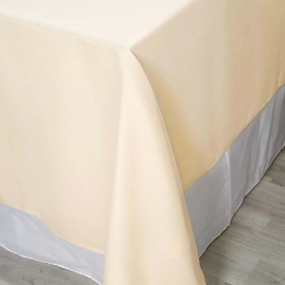Efavormart 90" Beige Wholesale Linens Polyester Square Linen Tablecloth for Kitchen Dining Catering Wedding Birthday Party Events