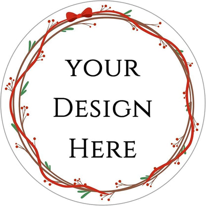100-1000pcs Custom Stickers Merry Christmas Stickers Personalized Labels Adhesive Xmas Decorative Envelope Seals Stickers for Cards Gift Boxes(Round-3)