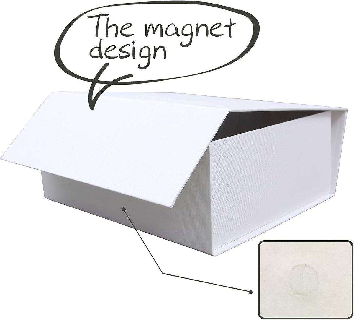 Rsgift White Gift Box with Lids,9.7x7.2x3.3 Inch Gift Boxes for Presents,Magnetic Closure boxes for Wedding,Birthday,Graduation Packaging