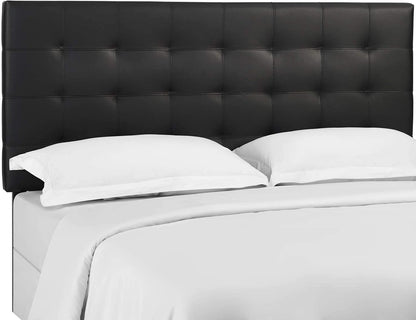 Modway Paisley Upholstered Tufted Faux Leather Full / Queen Headboard Size in Black