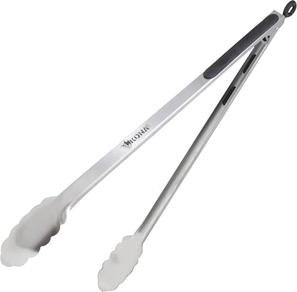 Kona Premium Stainless-Steel Locking Grill Tongs 18 inch, Sturdy, Heavy Duty Tongs - Great for Cooking, Grilling, and Barbecue (BBQ)