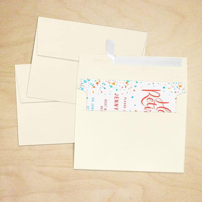 LUXPaper A7 Invitation Envelopes | Peel & Press | 5 1/4" x 7 1/4" | Natural | 80lb. Text | 30% Recycled | 50 Qty