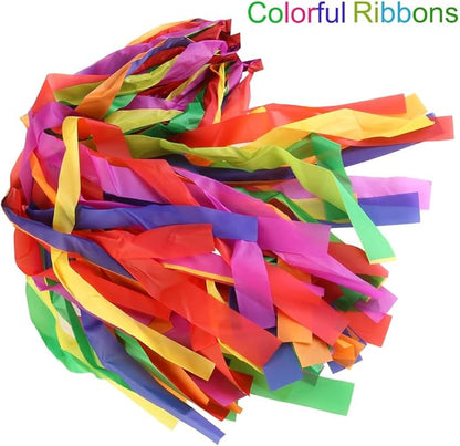 Rainbow Dance Ribbons, 12PCS Rhythm Ribbon Streamers for Kids Children Adults - Bright & Multi-Colored
