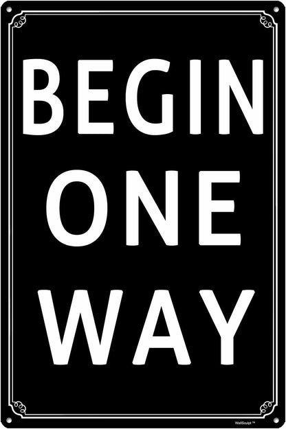 8x12" Begin One Way Parking Lot Sign - High-Intensity Grade Aluminum, Weatherproof & Fade-Resistant, Ideal for Outdoor & Indoor Use - Curbside Sign