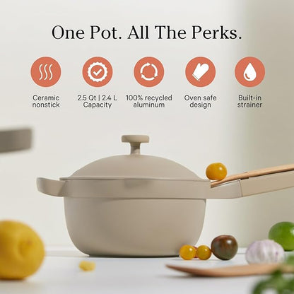 Our Place Mini Home Cook Duo - 8.5" Always Pan & Small Perfect Pot Bundle | Multi-Functional Cookware Set Replaces 18 Pieces | Steam
