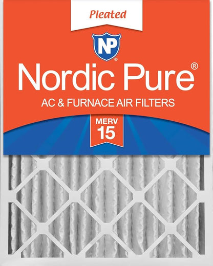 Nordic Pure 20x25x4 (Actual Size: 19 1/2 x 24 1/2 x 3 5/8) Pleated MERV 15 Air Filter 1 Pack