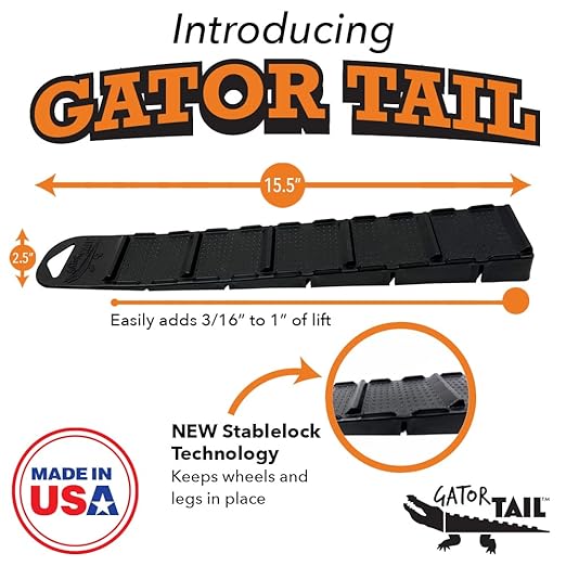 Gator Tail - Leveling Shims for Grill - Plastic Wedges for Smokers, BBQs and Griddles - Cabinet Leveling Blocks- Hard Leveling Wedge - 2 Pack