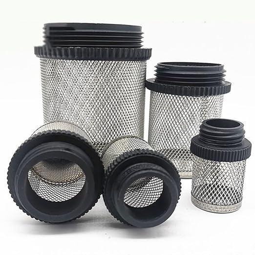 Heavy-Duty Plastic Strainer 1/2 3/4 - Male Inline Filter with Mesh Net for Pond Pumps & Greenhouse Watering(4")