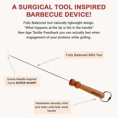 The Original BBQ Hooker, Meat Turner. Pigtail Flipper, Steak Flipper, Weber BBQ Grill, Spatula, BBQ Tongs, BBQ Tools, Camping Tool, Fire Pit Tool, Green Egg, Komodo Joe Grill.