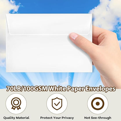 gisgfim 1000 Pcs A4 Envelopes with Self Adhesive 4.25x6.25 In White Invitation Envelopes for 4x6 Cards Printable Mailing Mailers Bulk for Wedding Baby Shower Postcard Photo Thank Notes Greeting Card