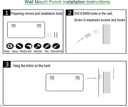 Smart Lighted Bathroom Mirror for Wall，Bathroom Mirror with LED Lights，Energy-Saving LED Smart Mirrors，LED Mirror for Bathroom，with Demister Pad and Smart Touch Switch(H80*W90cm/H31.5*W35.4IN)