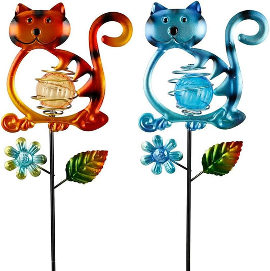 Solar Garden Lights Outdoor Decor,26.4''H Cat Figurine Lights,Waterproof Decorative Garden Stakes for Lawn Patio Pathway, Cat Lover Gifts for Mom Women Birthday Christmas
