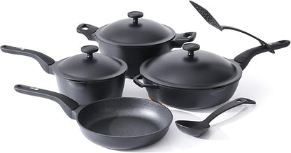 THE ROCK 1TSP 13PCS Cookware Set – Pots and Pans Set Non Stick with ROCK.TEC – Nothing Sticks, Never Warps, Lasts Longer – Healthy, Multifunctional, All-in-One Fry Pan, Saucepan, Stockpot & More