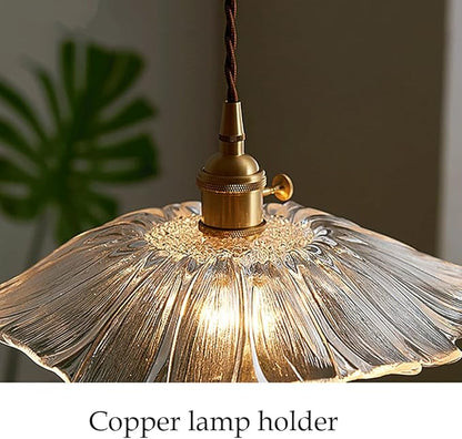 Glass Pendant Light Full Brass Modern Lighting Fixture Transparent Hanging Lamp E26 Socket 11 Inch Adjustable Pendant Lights for Kitchen Island Living Room Bedroom