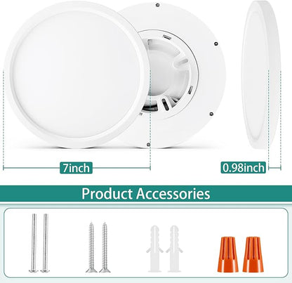 Flush Mount Ceiling Light Fixtures,18W Flat led Light for Ceiling,6500K 1800LM Ultra Thin Round White Lamp for Bedroom Kitchen,Bathroom,Garage,Living Room, Dining Room