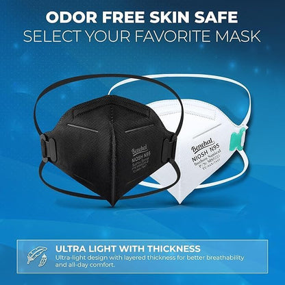 N95 Masks for Adults - NIOSH-Approved Individually Wrapped Reusable N95 Face Masks- 95% Filtration for Easy Breathing