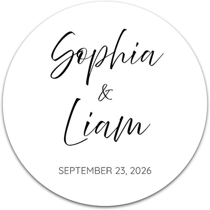 Personalized Wedding Stickers - Custom Wedding Envelope Seals for Invitations, Thank You Cards, and Save The Date (50-1000 Stickers) (Elegant Names)