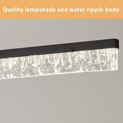 Modern Led Pendant Light, Dimmable Crystals Led Chandelier for Dining Room Light Fixture Over Table Creative Vertical Pendant Light for Kitchen Island, Dining Room, Bedroom(49.6IN)