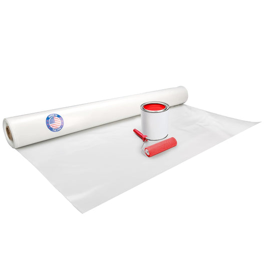 Plastic Sheeting 6 mil, 6' x 50' (300 sq. ft.) - Thick Semi-Clear Plastic Sheeting for Construction, Painting - Heavy Duty LDPE Film Roll - Vapor Barrier Semi-Clear Roll of Plastic by IDL Packaging
