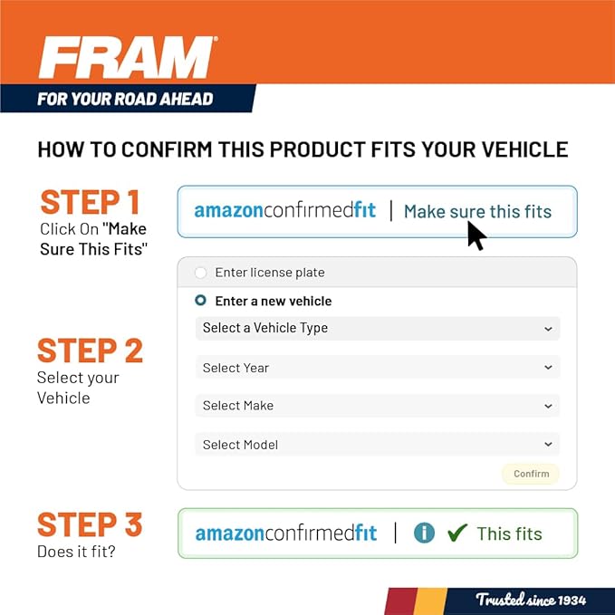 FRAM Extra Guard Rectangular Panel Engine Air Filter Replacement, Easy Install w/Advanced Engine Protection and Optimal Performance, CA12088
