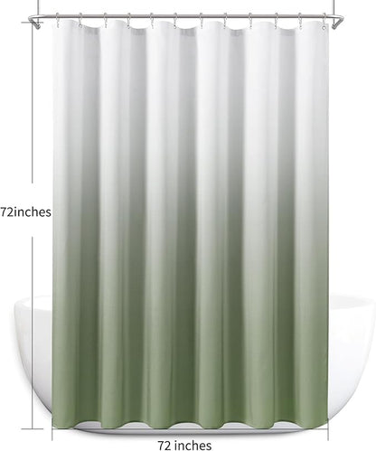 Naturoom Light Sage Shower Curtains for Bathroom,Ombre Cloth Fabric Shower Curtain Set with 12 Hooks Light Sage Bathroom Decor 72 x 72