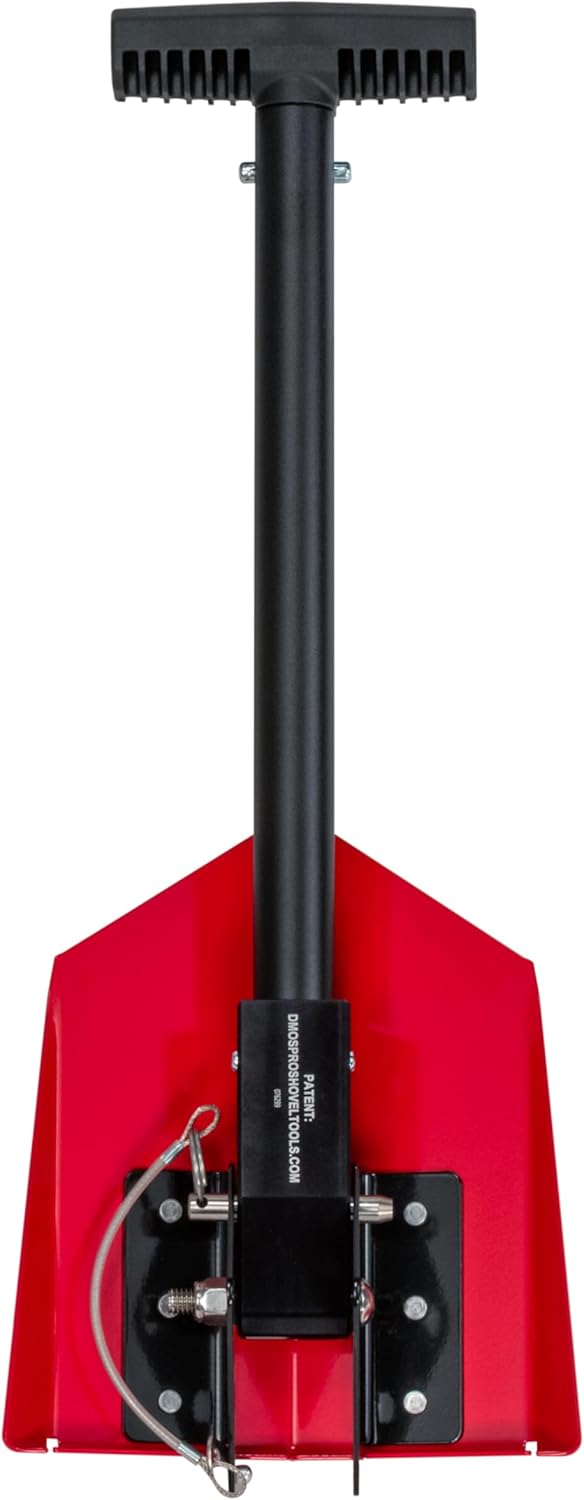 DMOS Delta Shovel - Collapsible Heavy-Duty Steel Folding Shovel for Camping, Overlanding, Survival, Military, Hunting, & Off-Road Use - Racing Red - Compact