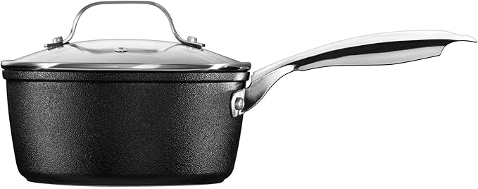 Starfrit The Rock Diamond 10PC Non-Stick Set - Durable Forged Aluminum - Oven Safe - PFOA Free - Easy to Clean - Black
