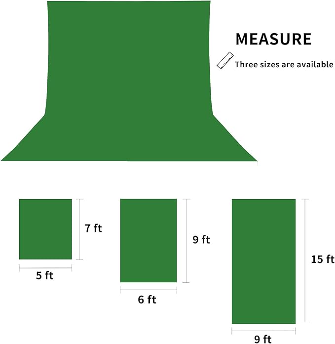 ISSUNTEX 6X9 ft Background Muslin Backdrop, Photo Studio, Collapsible High Density Screen for Video Photography and Television-Blue/Green