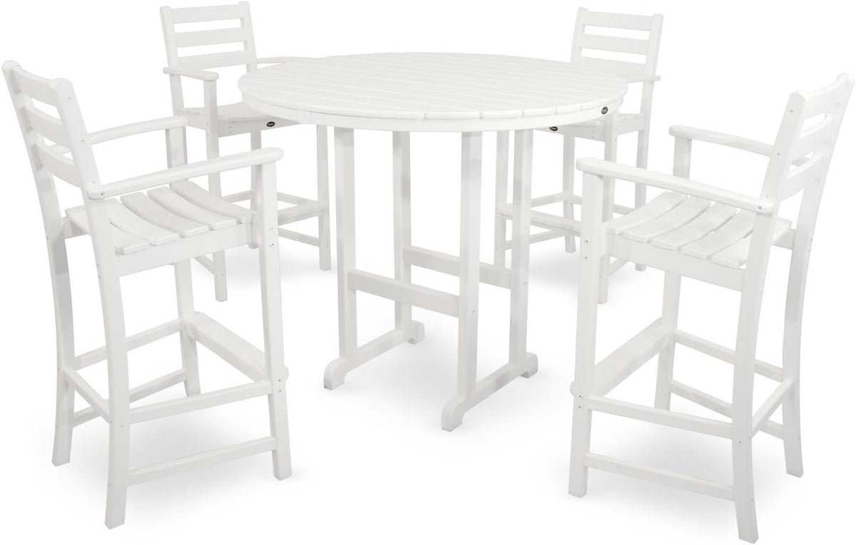 Trex Outdoor Furniture TXRBT248CW Monterey Bay Round Bar Table, 48-Inch, Classic White