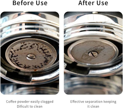 watchget 58 Espresso Puck Screen - 0.8mm Thickness Espresso Screen Double-layer Lower Shower Screen with Magnetic Nail Metal Reusable Filter for 58mm Protafilter Basket Stainless Steel Coffee Filter