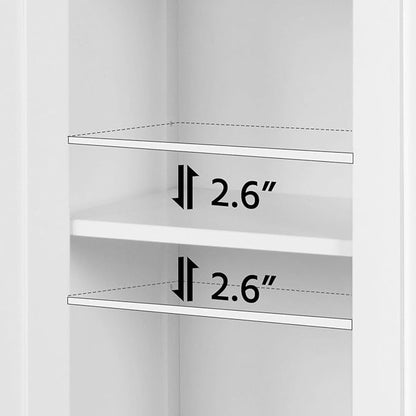 Yaheetech Bathroom Floor Cabinet, Modern Storage Freestanding Organizer Cabinet with Adjustable Shelves & Double Doors, 3-Tier Home Living Room Furniture, White