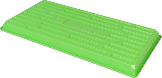 SUNPACK 10" x 20" Heavy Duty Shallow Plastic Seed Starting Tray, Green, 1" - No Drainage Holes, Perfect for Greenhouses or Indoor Gardening