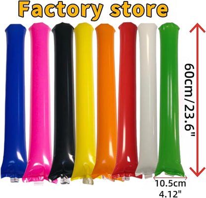 48pcs Round Head Boom Sticks Thunder Sticks Cheering Sticks Team Spirit Plastic Cheerleading Spirit Stick Clapper Inflatable Noise Maker Sports Supply (Red)