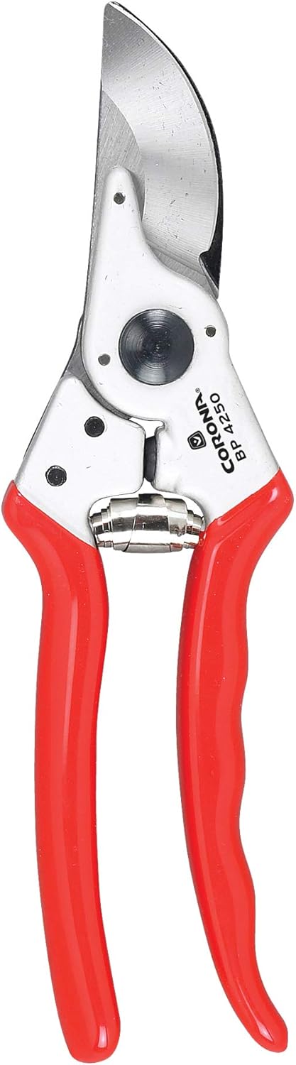 Corona BP 4250 Forged Steel Aluminum Handles Bypass Hand Pruner - 1 inch Cut Capacity Stem and Branch Garden Shears, Red