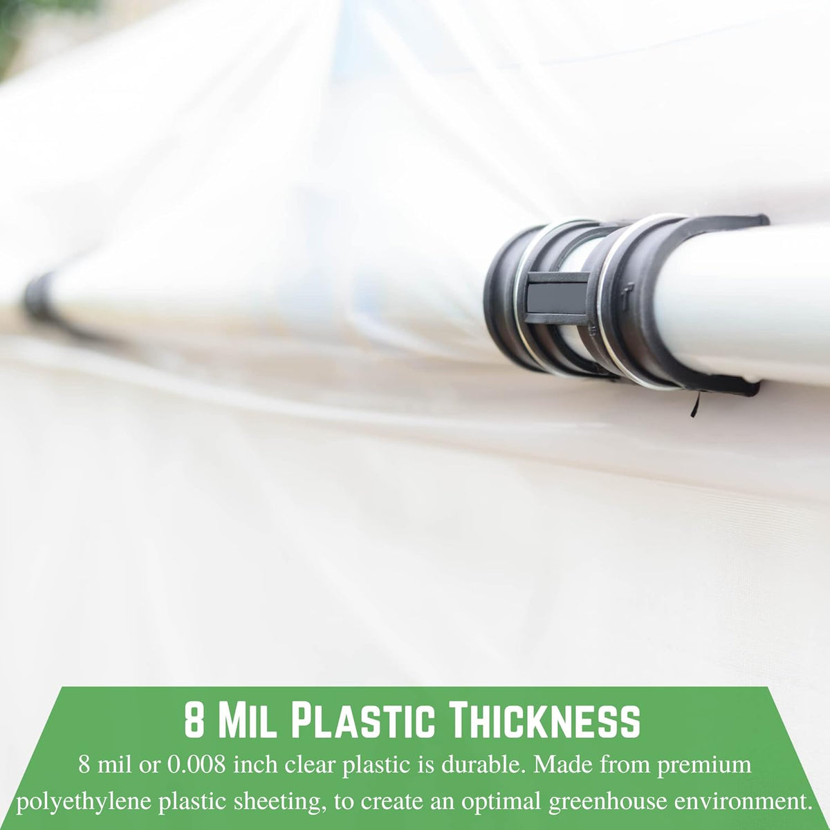 Farm Plastic Supply - Clear Greenhouse Plastic Sheeting - Ultra Durable - 8 mil - (26' x 50') - 4 Year UV Resistant Polyethylene Greenhouse Film for Gardening, Farming, Agriculture
