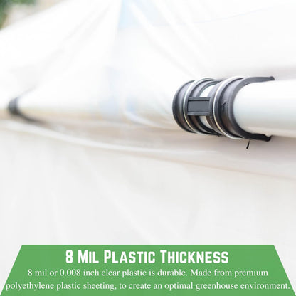 Farm Plastic Supply - Clear Greenhouse Plastic Sheeting - Ultra Durable - 8 mil - (26' x 50') - 4 Year UV Resistant Polyethylene Greenhouse Film for Gardening, Farming, Agriculture