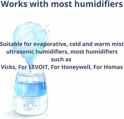 Nispira Mist Demineralization Cartridge Filter Replacement Compatible with Homedics Vick Total-Comfort Ultrasonic Humidifier | Prevents Mineral Deposit Hard Water White Dust | 36 Packs