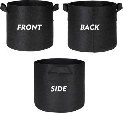 WEIFENG 3-Pack 20 Gallon Grow Bags Thickened Large Flower Pots Outdoor Fabric Pot with Handles