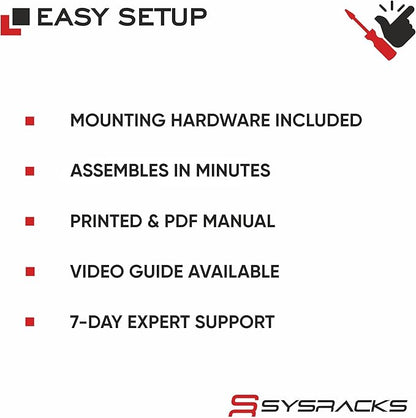 Sysracks 9U Wall Mount Server Rack Cabinet, 19” Locking Network Rack, 24” Deep, Glass Door, with Fan, PDU and Shelf