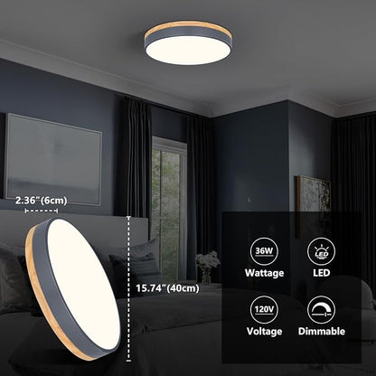 15.7" Minimalist Style Flush Mount Dimmable Ceiling LED Lightning Fixtures Close to Ceiling Easy Install for Bedroom Bathroom Laundry Room Porch Kitchen