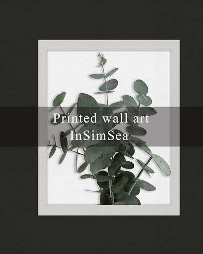InSimSea Framed Wall Art for Living Room and Bathroom - Botanical Canvas Prints, Modern Plant Pictures, Farmhouse Eucalyptus Decor for Bath and Laundry Room - Rustic Painting Artwork 8x10in