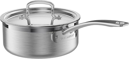 Stainless Steel Saucepan with Lid, Triple Ply 1.5 Quart Sauce pan with Cover Induction Cooking Sauce Pot Perfect for Making Sauces, Reheating Soups, Stocks, Cooking Grains - Dishwasher Safe Oven Safe
