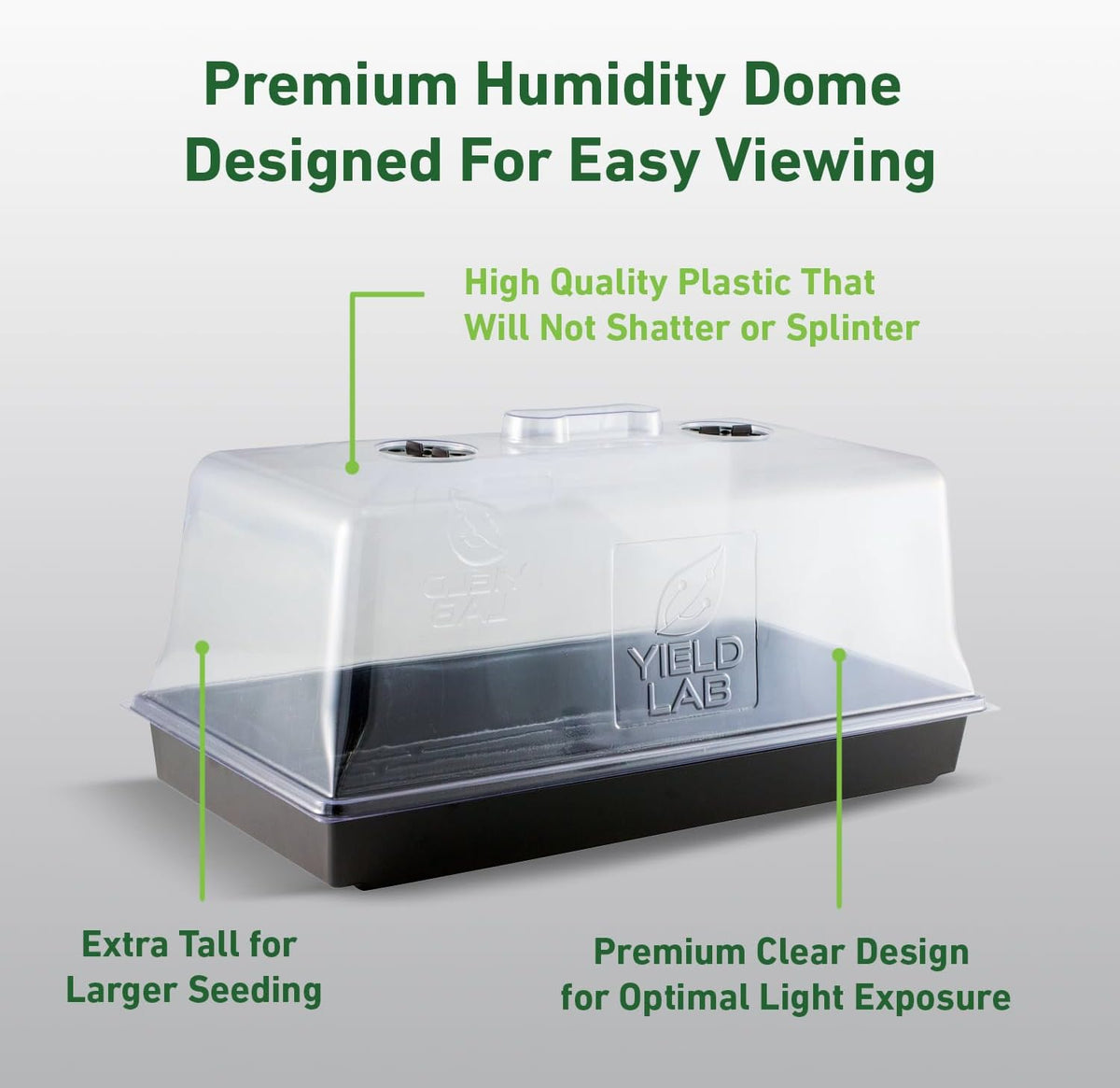 7 Inch Propagation Dome - 100 Pack Humidity Vented Domes – Plant Growing Dome for Seedling, Germination, Soil & Hydroponic Horticulture