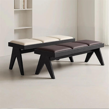 Modern Retro Wooden Upholstered Dining Table Cloakroom Shoe-Changing Stool Bedroom Bed-end Entryway(XL)