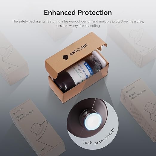 ANYCUBIC ABS-Like Resin Pro 2, 3D Printer Resin with Enhanced Strength and Toughness, High Precision and Minimal Shrinkage, Wide Compatibility for All LCD Resin 3D Printers (Grey+Clear, 2kg)