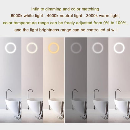 Smart Illuminated LED Bathroom Mirror，Bathroom Mirror with LED Lights，Energy-Saving LED Smart Mirrors，LED Mirror for Bathroom，with Demister Pad and Smart Touch Switch(H60*W90cm/H23.6*W35.4IN)
