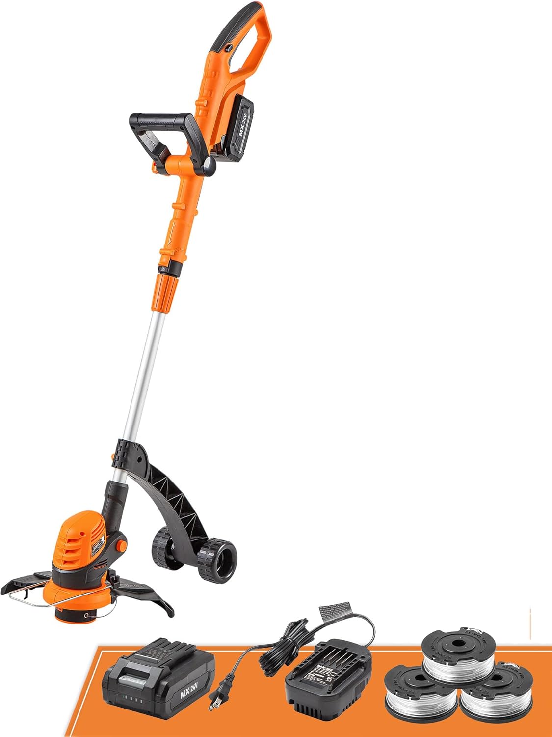 LawnMaster CLGT2410S 24V 10" Cordless String Trimmer Weed Eater 2.0AH Battery & Charger Included