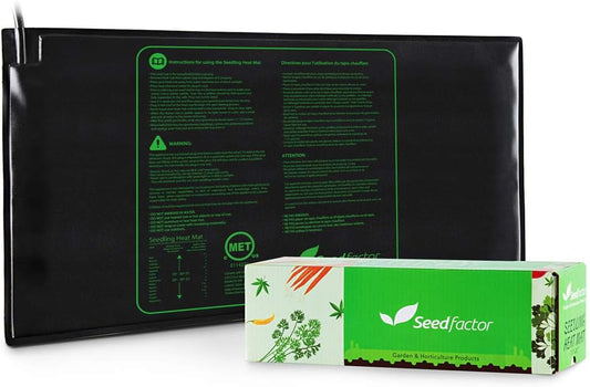 MET Certified Seedling Heat Mat, Seedfactor Waterproof Durable Germination Station Heat Mat, Warm Hydroponic Heating Pad for Indoor Home Gardening Seed Starter